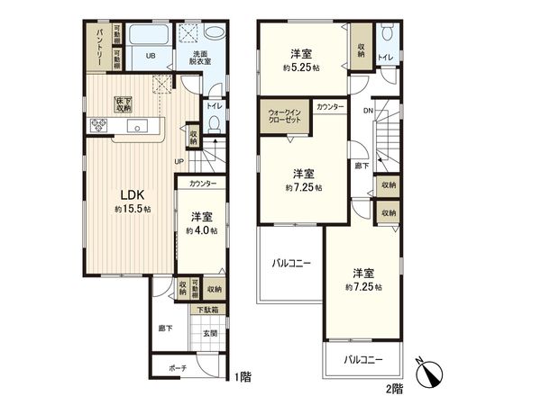 さいたま市南区大字大谷口 1号棟 間取図(平面図) さいたま市南区大字大谷口 1号棟 間取図(平面図)