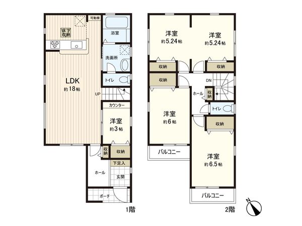 さいたま市南区大字大谷口 2号棟 間取図(平面図) さいたま市南区大字大谷口 2号棟 間取図(平面図)