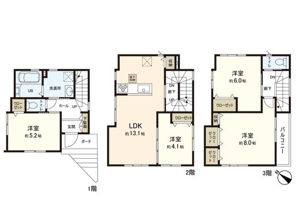 さいたま市南区大字大谷口 2号棟 間取図(平面図) さいたま市南区大字大谷口 2号棟 間取図(平面図)