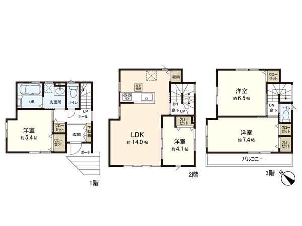 さいたま市南区大字大谷口 3号棟 間取図(平面図) さいたま市南区大字大谷口 3号棟 間取図(平面図)