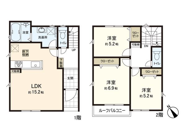 さいたま市南区大字広ヶ谷戸 1号棟 間取図(平面図) さいたま市南区大字広ヶ谷戸 1号棟 間取図(平面図)