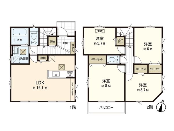 さいたま市浦和区大東2丁目 1号棟 間取図(平面図)