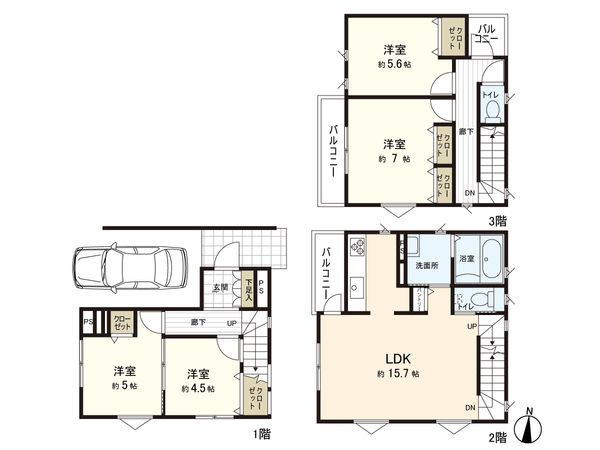 さいたま市南区大字大谷口 間取図(平面図) 間取図(平面図)