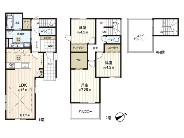 さいたま市南区大字太田窪 B号棟 間取図(平面図) さいたま市南区大字太田窪 B号棟 間取図(平面図)