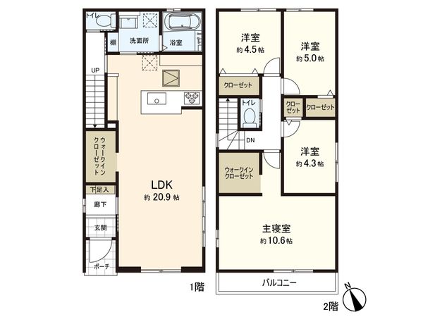 さいたま市緑区大字大門 3号棟 間取図(平面図) さいたま市緑区大字大門 3号棟 間取図(平面図)
