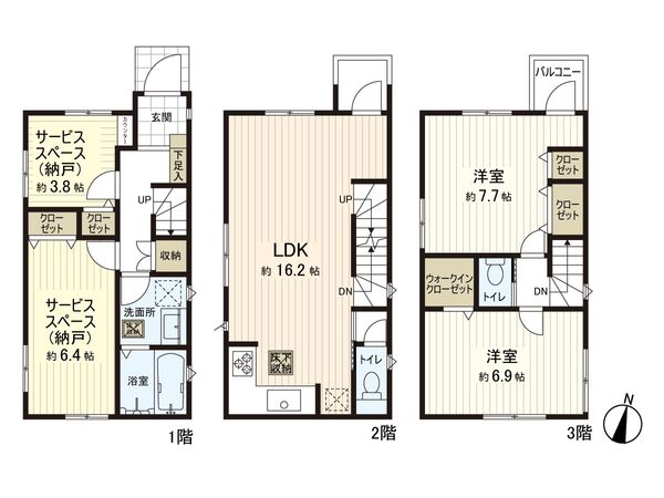さいたま市南区文蔵3丁目 3号棟 間取図(平面図) さいたま市南区文蔵3丁目 3号棟 間取図(平面図)