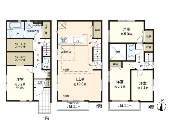 さいたま市浦和区瀬ヶ崎5丁目 1号棟 間取図(平面図)