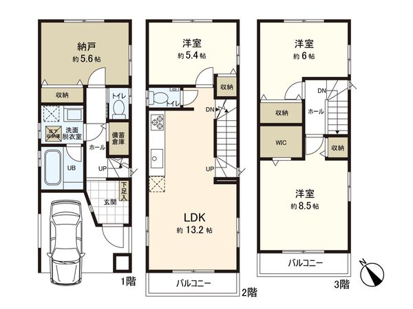 さいたま市南区大谷場2丁目 1号棟 間取図(平面図) さいたま市南区大谷場2丁目 1号棟 間取図(平面図)