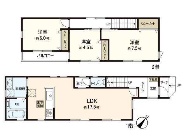 さいたま市緑区宮本2丁目 1号棟 間取図(平面図) 間取図(平面図)