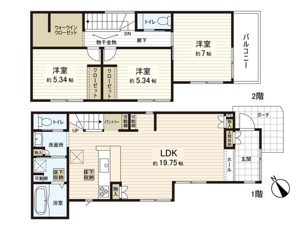 さいたま市緑区大字三室 B号棟 間取図(平面図) さいたま市緑区大字三室 B号棟 間取図(平面図)