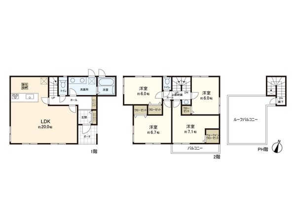さいたま市南区大字太田窪 1号棟 間取図(平面図)