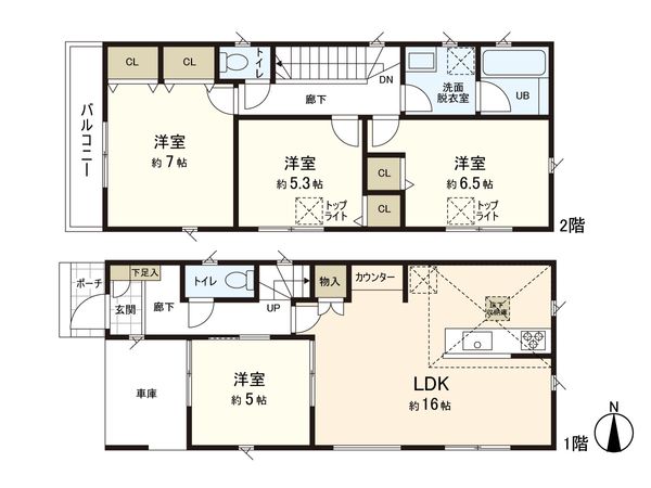さいたま市浦和区大東2丁目 1号棟 間取図(平面図)
