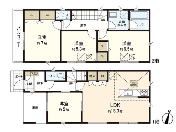 さいたま市浦和区大東2丁目 2号棟 間取図(平面図)