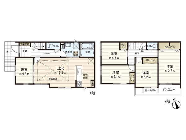 さいたま市南区大字広ヶ谷戸 C号棟 間取図(平面図)
