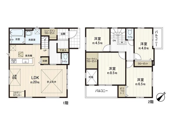 さいたま市南区大字大谷口 1号棟 間取図(平面図)