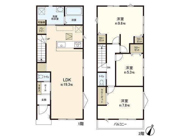 さいたま市緑区大字三室 3号棟 間取図(平面図) さいたま市緑区大字三室 3号棟 間取図(平面図)