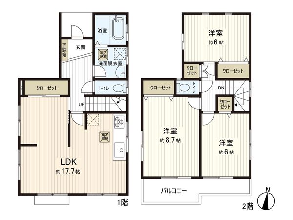 さいたま市緑区馬場1丁目 間取図(平面図) さいたま市緑区馬場1丁目 間取図(平面図)