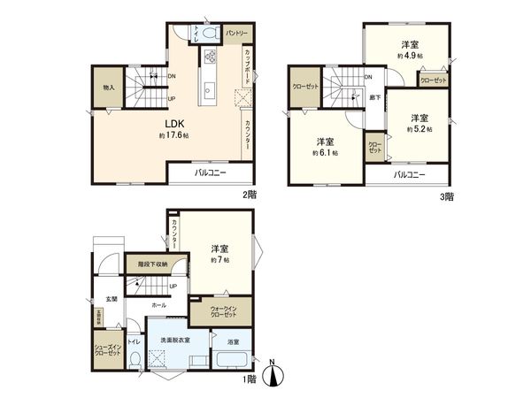 さいたま市南区根岸3丁目 4号棟 間取図(平面図) さいたま市南区根岸3丁目 4号棟 間取図(平面図)