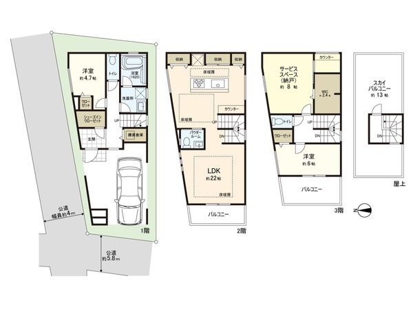 さいたま市浦和区神明2丁目 A号棟 間取図(平面図)