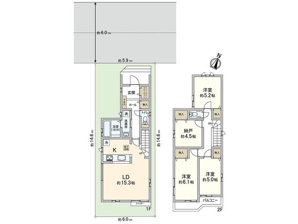 さいたま市南区大字大谷口B号棟 間取図(平面図)