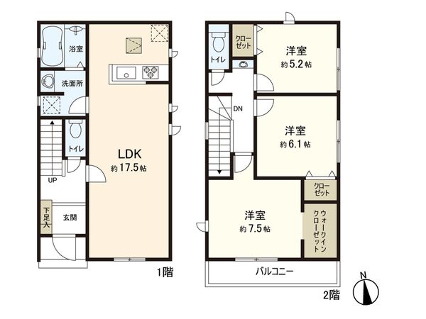 さいたま市緑区道祖土4丁目 3号棟 間取図(平面図) さいたま市緑区道祖土4丁目 3号棟 間取図(平面図)