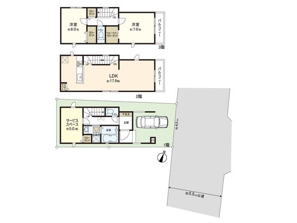 さいたま市浦和区針ヶ谷2丁目 1号棟 間取図(平面図)