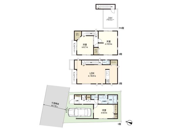 さいたま市浦和区元町1丁目 2号棟 間取図(平面図) さいたま市浦和区元町1丁目 2号棟 間取図(平面図)