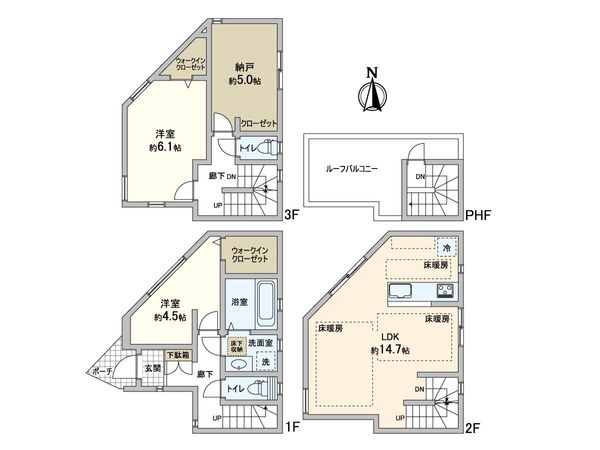 さいたま市浦和区本太5丁目 B号棟 間取図(平面図) さいたま市浦和区本太5丁目 B号棟 間取図(平面図)