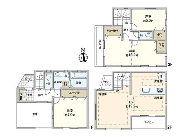 さいたま市浦和区本太5丁目 A号棟 間取図(平面図) さいたま市浦和区本太5丁目 A号棟 間取図(平面図)