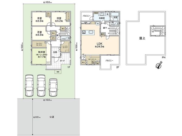 さいたま市岩槻区美園東1丁目 間取図(平面図) 間取図(平面図)