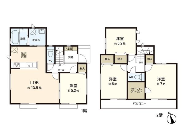 さいたま市南区大谷口 A号棟 間取図(平面図) さいたま市南区大谷口 A号棟 間取図(平面図)