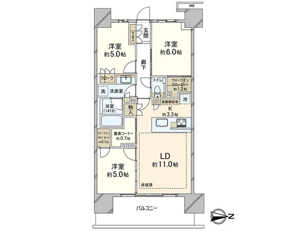 パークホームズ浦和仲町二丁目 間取図(平面図)