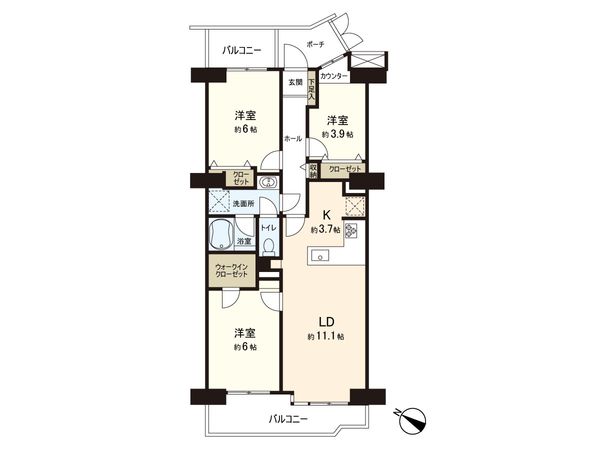 エクセル北浦和 間取図(平面図) エクセル北浦和 間取図(平面図)