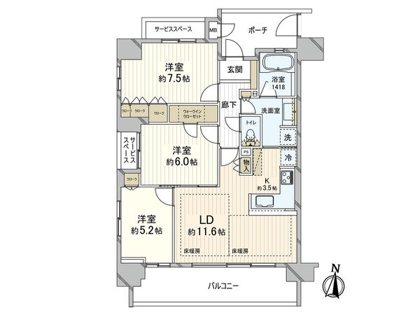 パークホームズ浦和岸町サウスレジデンス 間取図(平面図)