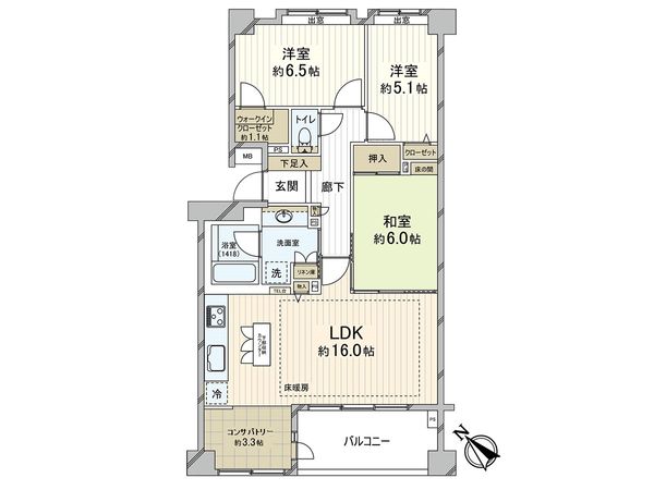 デュオヒルズ浦和 間取図(平面図)