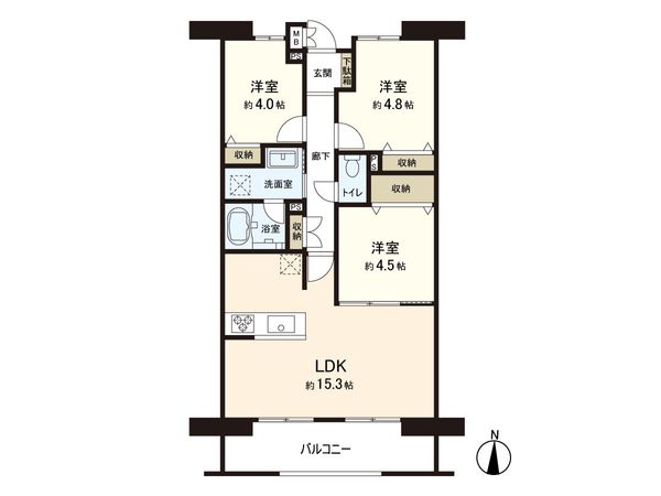 ロイヤルシャトー浦和常盤 間取図(平面図)