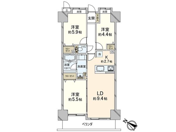 ライオンズマンション南浦和第2 間取図(平面図)