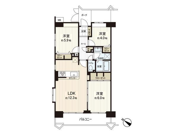 サンライフ東浦和 間取図(平面図)