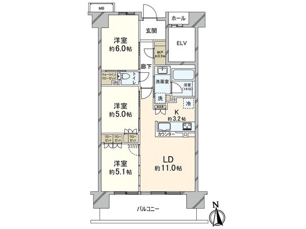 リビオ板橋浮間舟渡サクライエ 間取図(平面図)