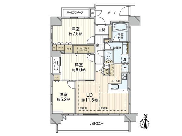 パークホームズ浦和岸町サウスレジデンス 間取図(平面図)