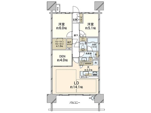 パークホームズ浦和仲町 間取図(平面図)