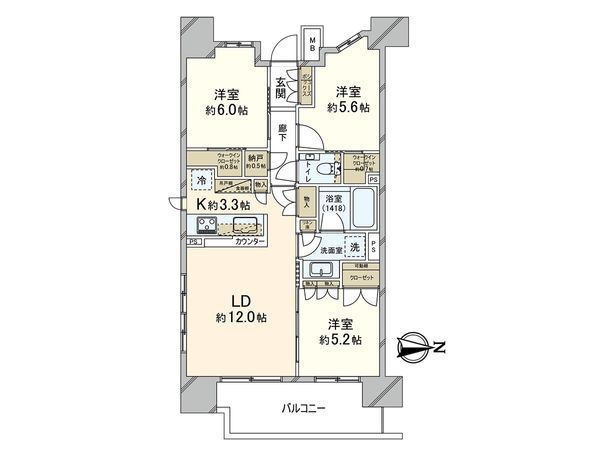 ザ・パークハウス浦和常盤 間取図(平面図)