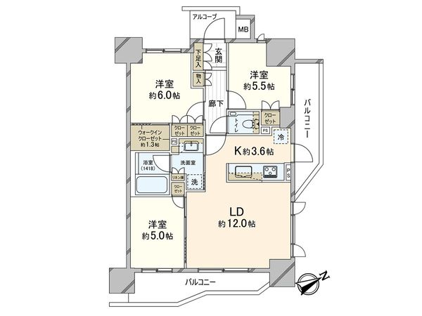ローレルコート浦和常盤 間取図(平面図)