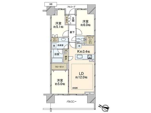 プラウド浦和高砂マークス 間取図(平面図)