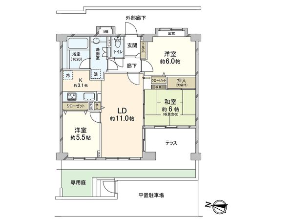 コスモ与野ガーデンシティ参番館 間取図(平面図) コスモ与野ガーデンシティ参番館 間取図(平面図)