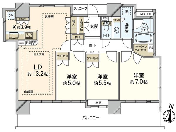 ライオンズマンションコスタタワー浦和 間取図(平面図) ライオンズマンションコスタタワー浦和 間取図(平面図)