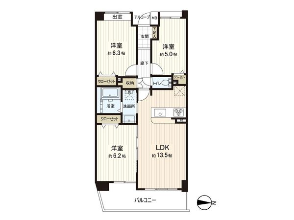 コスモ浦和ガーデンフォルム 間取図(平面図) コスモ浦和ガーデンフォルム 間取図(平面図)