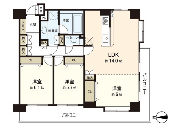 ハイホーム浦和参番館 間取図(平面図)