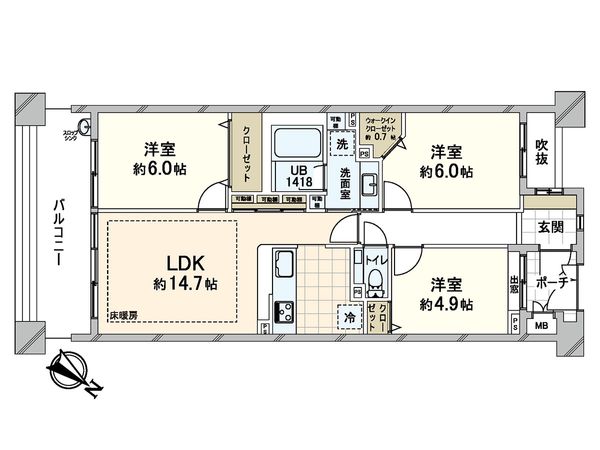 コスモヒルズ南浦和クラシオ 間取図(平面図) コスモヒルズ南浦和クラシオ 間取図(平面図)