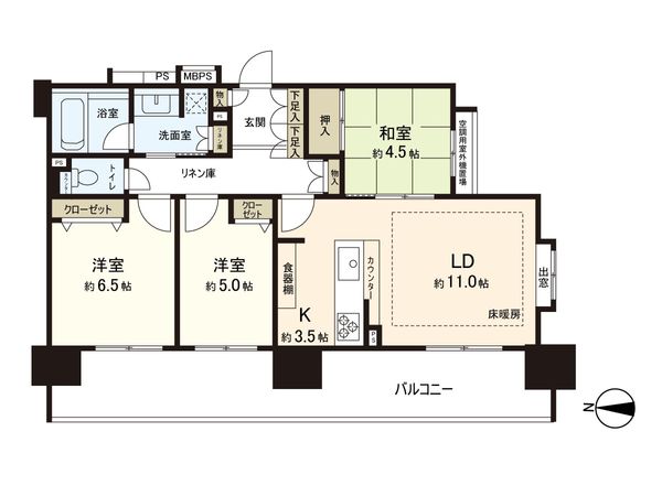 クリオ浦和常盤 間取図(平面図)